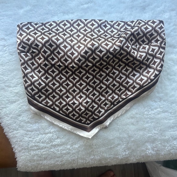Garage Brown Pattern Scarf Top Retro Print Tie Back Tube Top Small - Picture 3 of 8